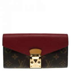 Louis Vuitton Cherry Leather Monogram Canvas Pallas Wallet