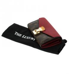 Louis Vuitton Cherry Leather Monogram Canvas Pallas Wallet