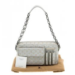 Pre Owned Louis Vuitton Silver Monogram Shine Mini Lin Limited Edition Mckenna Bag