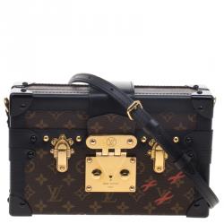 Pre Owned Louis Vuitton Black Monogram Canvas Petite Malle Bag