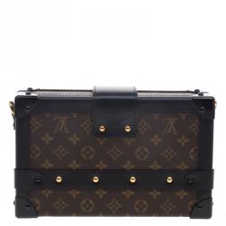 Pre Owned Louis Vuitton Black Monogram Canvas Petite Malle Bag