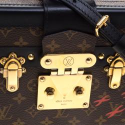 Pre Owned Louis Vuitton Black Monogram Canvas Petite Malle Bag