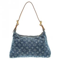 مملوكة مسبقًا Louis Vuitton Blue Monogram Denim Baggy PM Bag