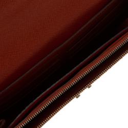 Pre Owned Louis Vuitton Orange Epi Leather Monogram Canvas Marie Rose Clutch