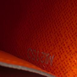 Pre Owned Louis Vuitton Orange Epi Leather Monogram Canvas Marie Rose Clutch