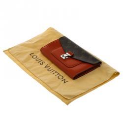 Pre Owned Louis Vuitton Orange Epi Leather Monogram Canvas Marie Rose Clutch