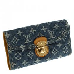 Pre Owned محفظة لوي فيتون اميليا دنيم مونوغرامي زرقاء