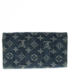 Pre Owned محفظة لوي فيتون اميليا دنيم مونوغرامي زرقاء