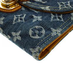 Pre Owned محفظة لوي فيتون اميليا دنيم مونوغرامي زرقاء