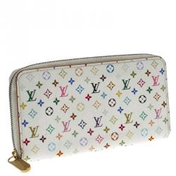 Louis Vuitton White Multicolore Monogram Canvas Zippy Wallet