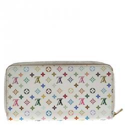 Louis Vuitton White Multicolore Monogram Canvas Zippy Wallet