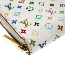 Louis Vuitton White Multicolore Monogram Canvas Zippy Wallet