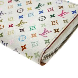 Louis Vuitton White Multicolore Monogram Canvas Zippy Wallet