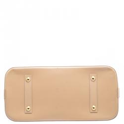 Pre Owned Louis Vuitton Beige Monogram Vernis Alma GM Bag