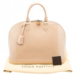 Pre Owned Louis Vuitton Beige Monogram Vernis Alma GM Bag