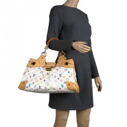 مملوكة مسبقًا حقيبة لوي فيتون يورسولا كانفاس مونوغرامي متعددة الألوان بيضاء