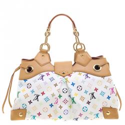 مملوكة مسبقًا حقيبة لوي فيتون يورسولا كانفاس مونوغرامي متعددة الألوان بيضاء