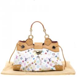 مملوكة مسبقًا حقيبة لوي فيتون يورسولا كانفاس مونوغرامي متعددة الألوان بيضاء