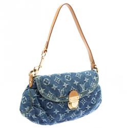 Pre Owned Louis Vuitton Blue Monogram Denim Mini Pleaty Bag