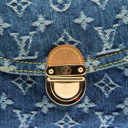 Pre Owned Louis Vuitton Blue Monogram Denim Mini Pleaty Bag