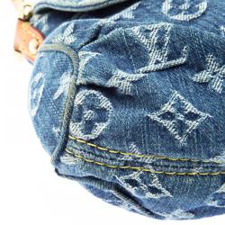 Pre Owned Louis Vuitton Blue Monogram Denim Mini Pleaty Bag