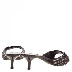مملوكة مسبقًا Louis Vuitton Brown Canvas Ribbon Slides Size 37