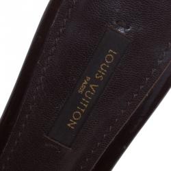 مملوكة مسبقًا Louis Vuitton Brown Canvas Ribbon Slides Size 37