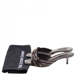 مملوكة مسبقًا Louis Vuitton Brown Canvas Ribbon Slides Size 37