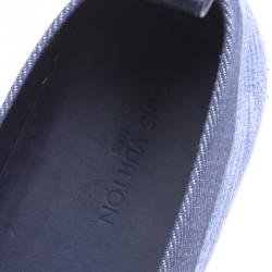 Pre Owned Louis Vuitton Blue Shore Canvas Postcard Espadrilles Size 39