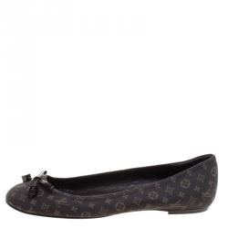 Pre Owned Louis Vuitton Brown Monogram Idylle Debbie Ballet Flats Size 41