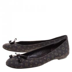 Pre Owned Louis Vuitton Brown Monogram Idylle Debbie Ballet Flats Size 41