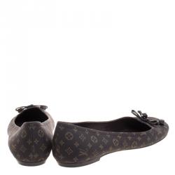 Pre Owned Louis Vuitton Brown Monogram Idylle Debbie Ballet Flats Size 41
