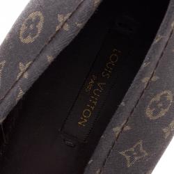 Pre Owned Louis Vuitton Brown Monogram Idylle Debbie Ballet Flats Size 41