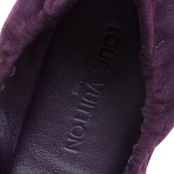 مملوكة مسبقًا Louis Vuitton Purple Suede and Leather Cap Toe Elba Ballet Flats Size 37.5