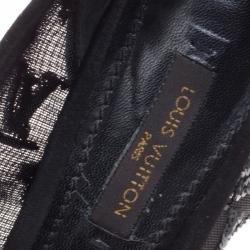 مملوكة مسبقًا Louis Vuitton Black Suede and Sequin Embellished Mesh Night Call Pumps Size 37