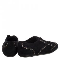 Pre Owned حذاء رياضي لوي فيتون منخفض من أعلى سويدي مرصع أسود مقاس 38