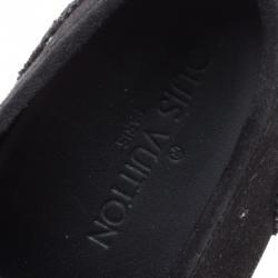 Pre Owned حذاء رياضي لوي فيتون منخفض من أعلى سويدي مرصع أسود مقاس 38