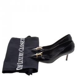 Pre Owned Louis Vuitton Black Leather Pointed Toe Pumps Size 37
