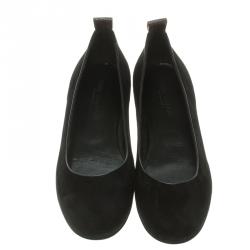 Pre Owned حذاء باليرينا فلات لوي فيتون ريفايفال سويدي أسود مقاس 37