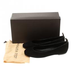 Pre Owned حذاء باليرينا فلات لوي فيتون ريفايفال سويدي أسود مقاس 37