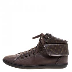 Louis Vuitton Brown Monogram Canvas & Leather Brea Sneaker Boots Size 37