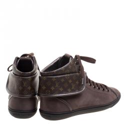 Louis Vuitton Brown Monogram Canvas & Leather Brea Sneaker Boots Size 37