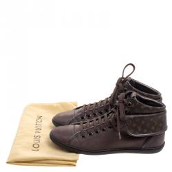 Louis Vuitton Brown Monogram Canvas & Leather Brea Sneaker Boots Size 37