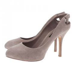 Pre Owned Louis Vuitton Beige Suede Slingback Sandals Size 35.5