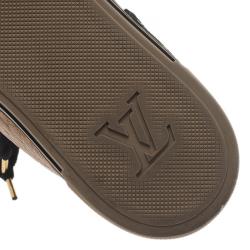 Louis Vuitton Gold Embossed Leather High Top Sneakers Size 37.5 