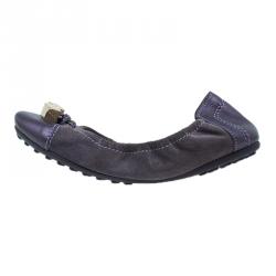 Louis Vuitton Purple Suede and Leather Lovely Ballet Flats Size 38.5