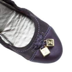 Louis Vuitton Purple Suede and Leather Lovely Ballet Flats Size 38.5