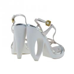 Pre Owned Louis Vuitton Metallic Leather Feerique Morganne Wedge Sandals Size 37 