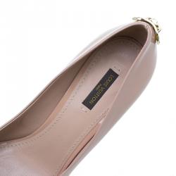 Pre Owned حذاء لوي فيتون أوه ريلي! جلد وردي لامع بمقدمة مفتوحة مقاس 40