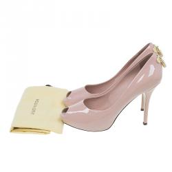 Pre Owned حذاء لوي فيتون أوه ريلي! جلد وردي لامع بمقدمة مفتوحة مقاس 40